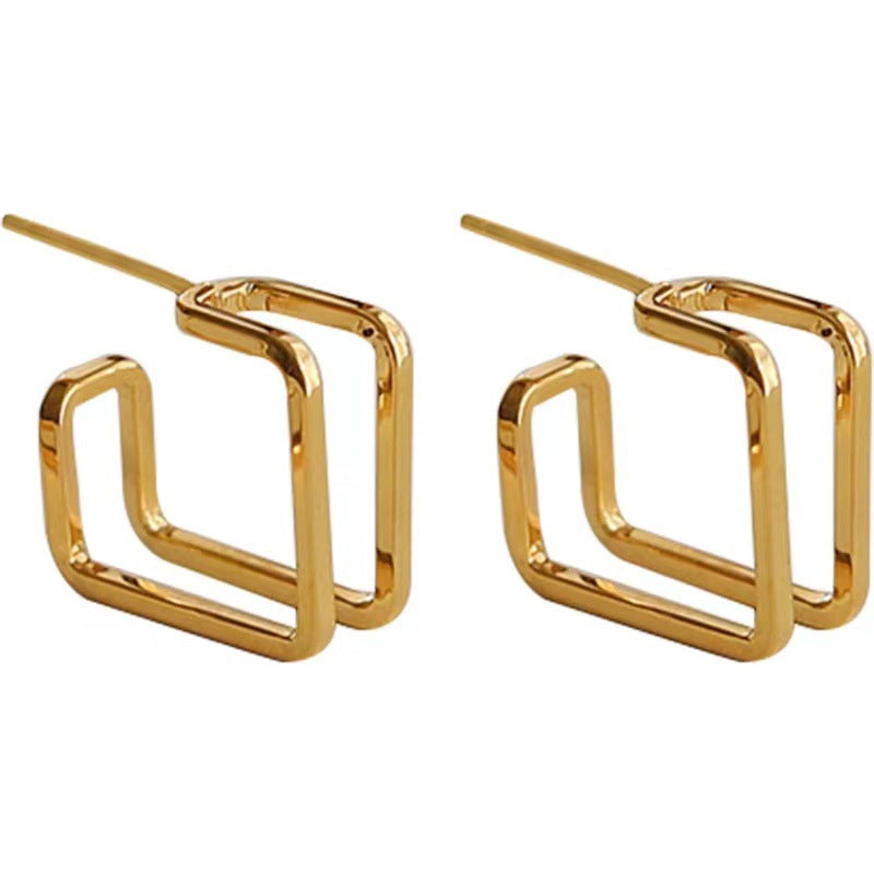 Geometric Square Hoop Earrings With An Instagrammable, Cool, Minimalist Design
