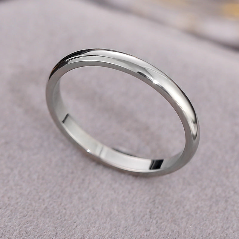 18k Gold-plated Non-fading Minimalist Titanium Steel Ring For Womensmall And Understated