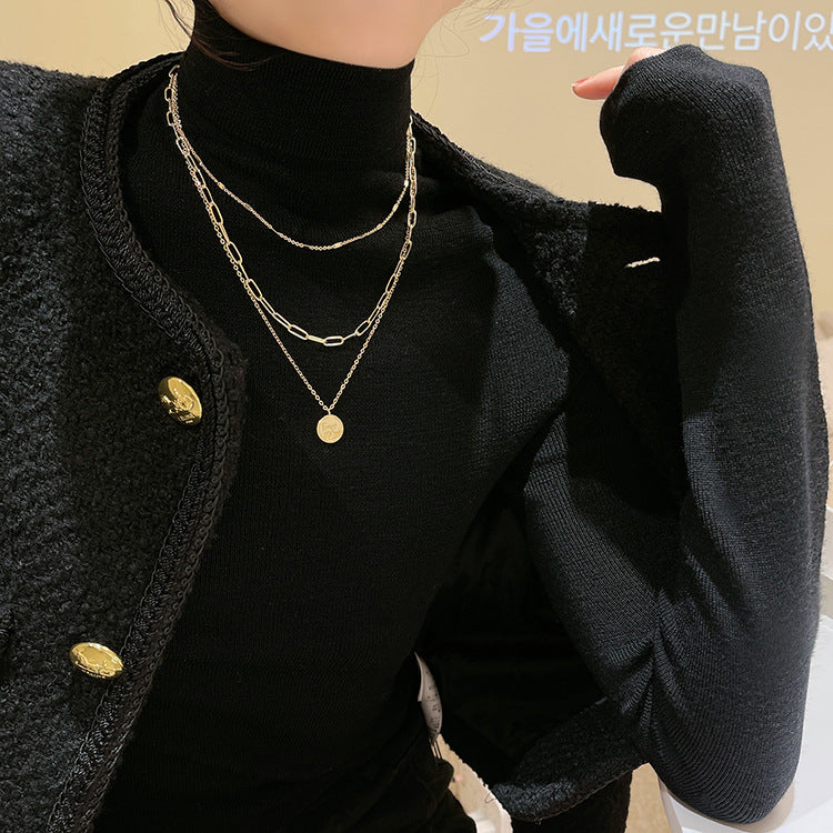 Multi-Layered Sweater Chain For Women Long Necklace Style
