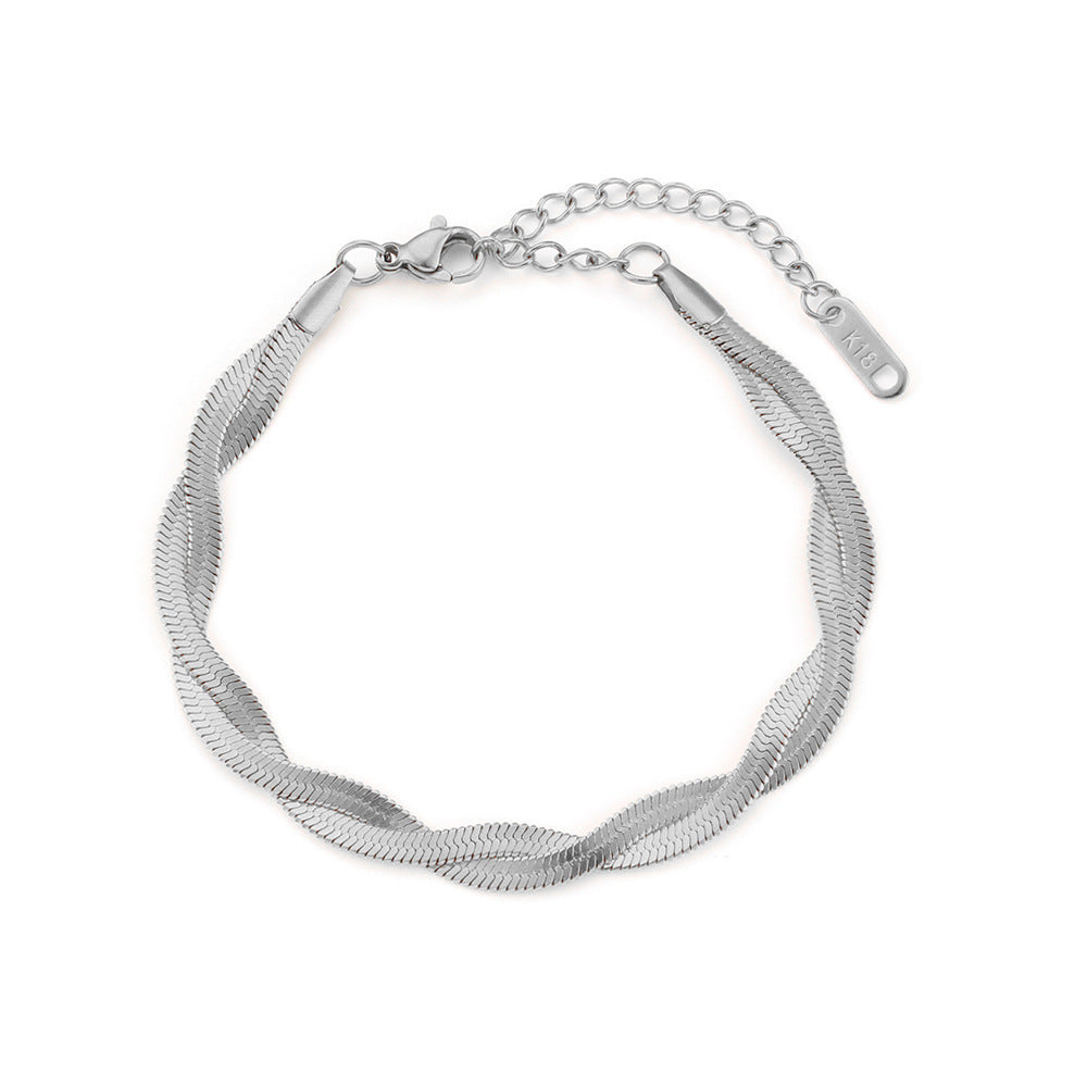 Double-layer Titanium Steel Bracelet For Women