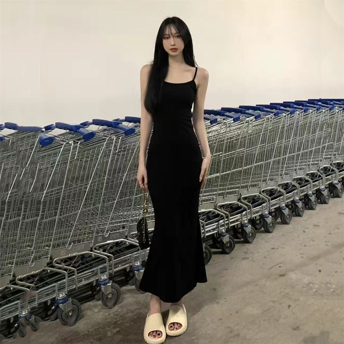 Sleeveless Waist-cinching Backless Slip Dress For Women