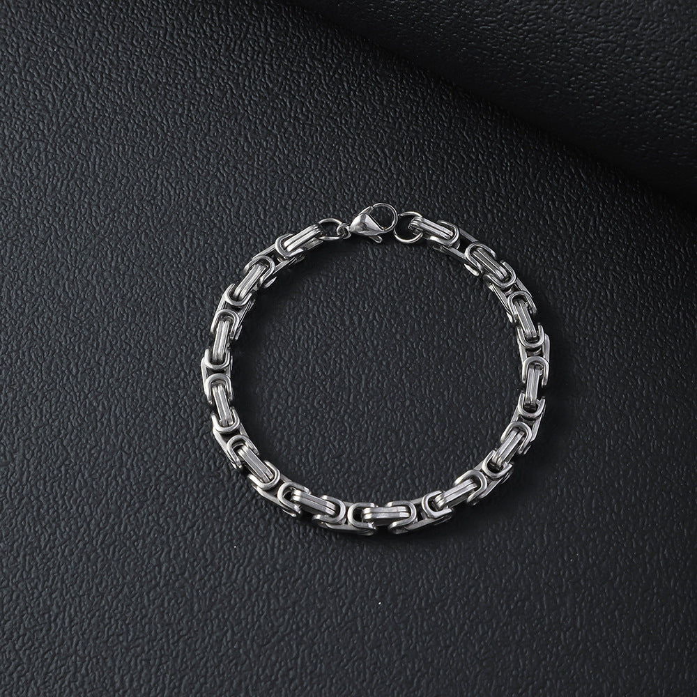 Stainless Steel Bracelet That Wont Fade Cuban-link Chain Fashionable Versatile Washable Titanium Steel Bracelet