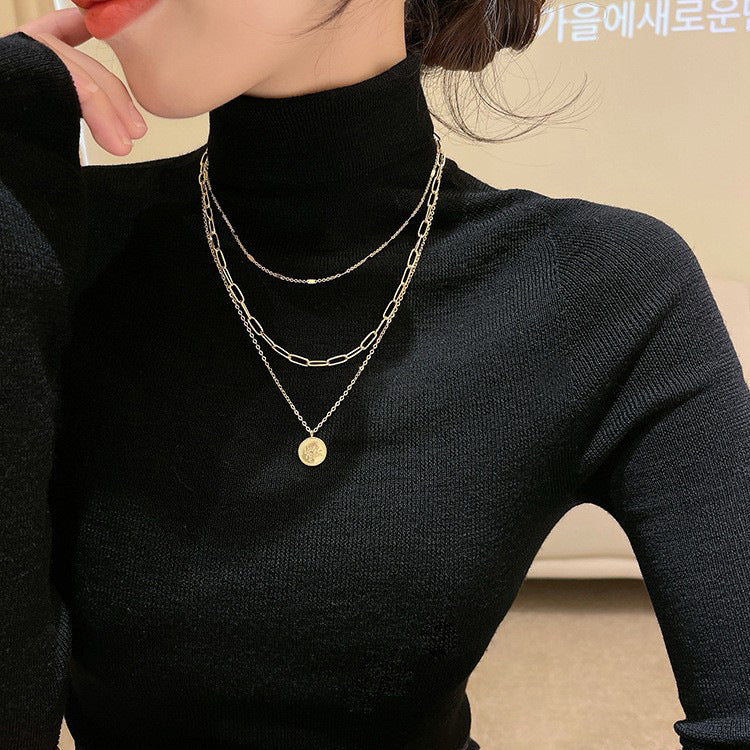Multi-Layered Sweater Chain For Women Long Necklace Style