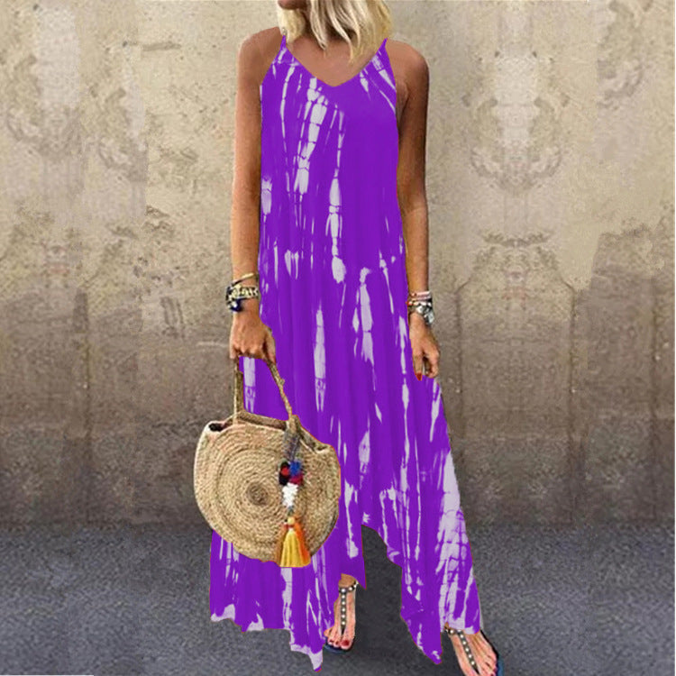 Irregular Tie-dye Pocket Dress