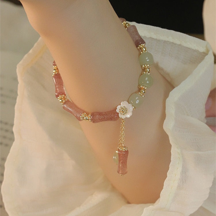 New Chinese Style Flower Bamboo Knot Bracelet For Women