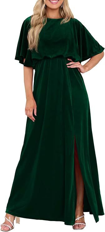 Women's Split Lotus Leaf Sleeve Dress