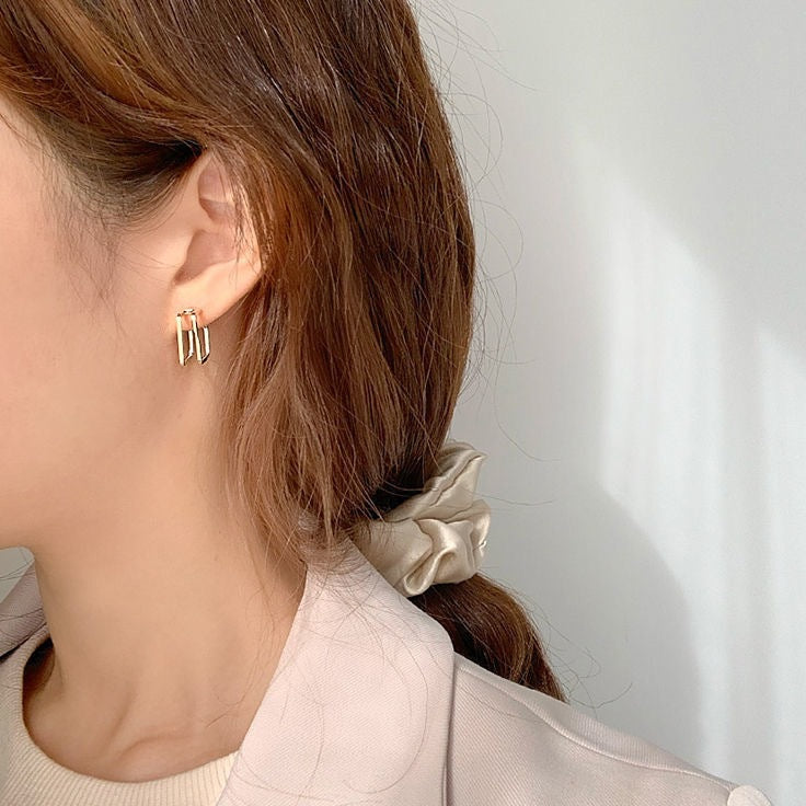 Geometric Square Hoop Earrings With An Instagrammable, Cool, Minimalist Design