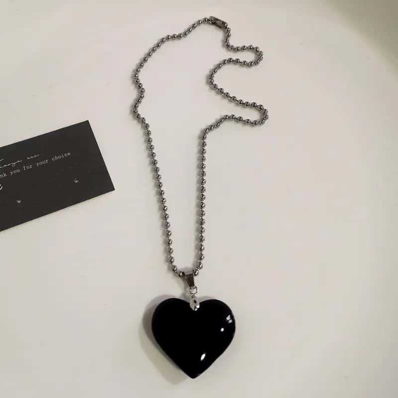 Red Heart Thorn Cross Necklace Hip-Hop Punk Style