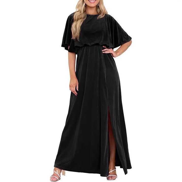 Women's Split Lotus Leaf Sleeve Dress