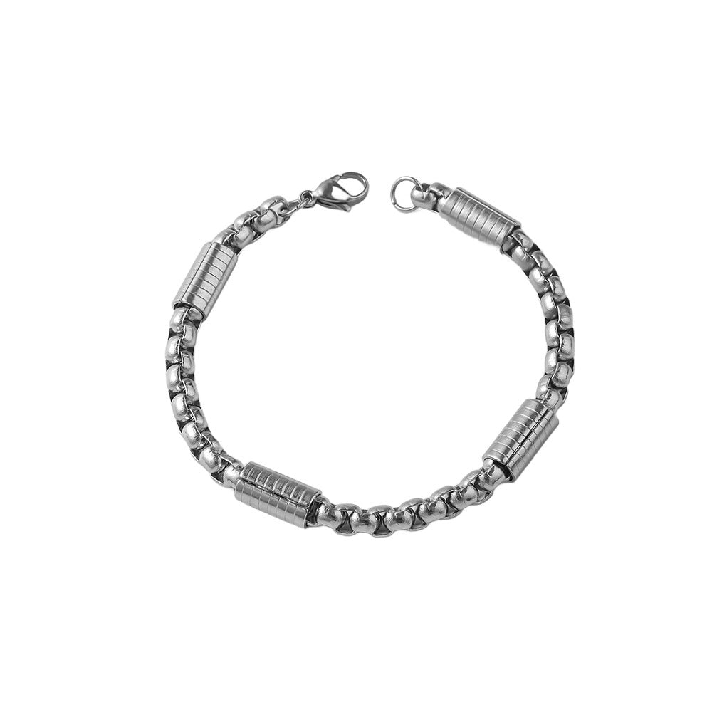 Stainless Steel Bracelet That Wont Fade Cuban-link Chain Fashionable Versatile Washable Titanium Steel Bracelet