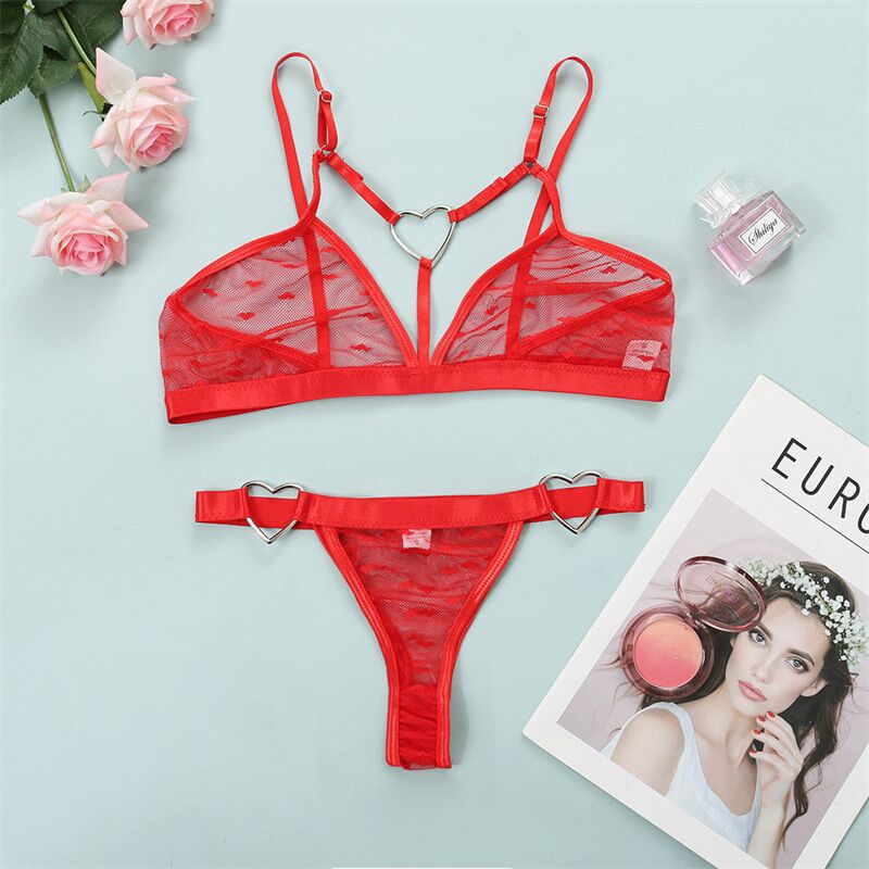 Ladies' Mesh Three-point Two-piece Set
