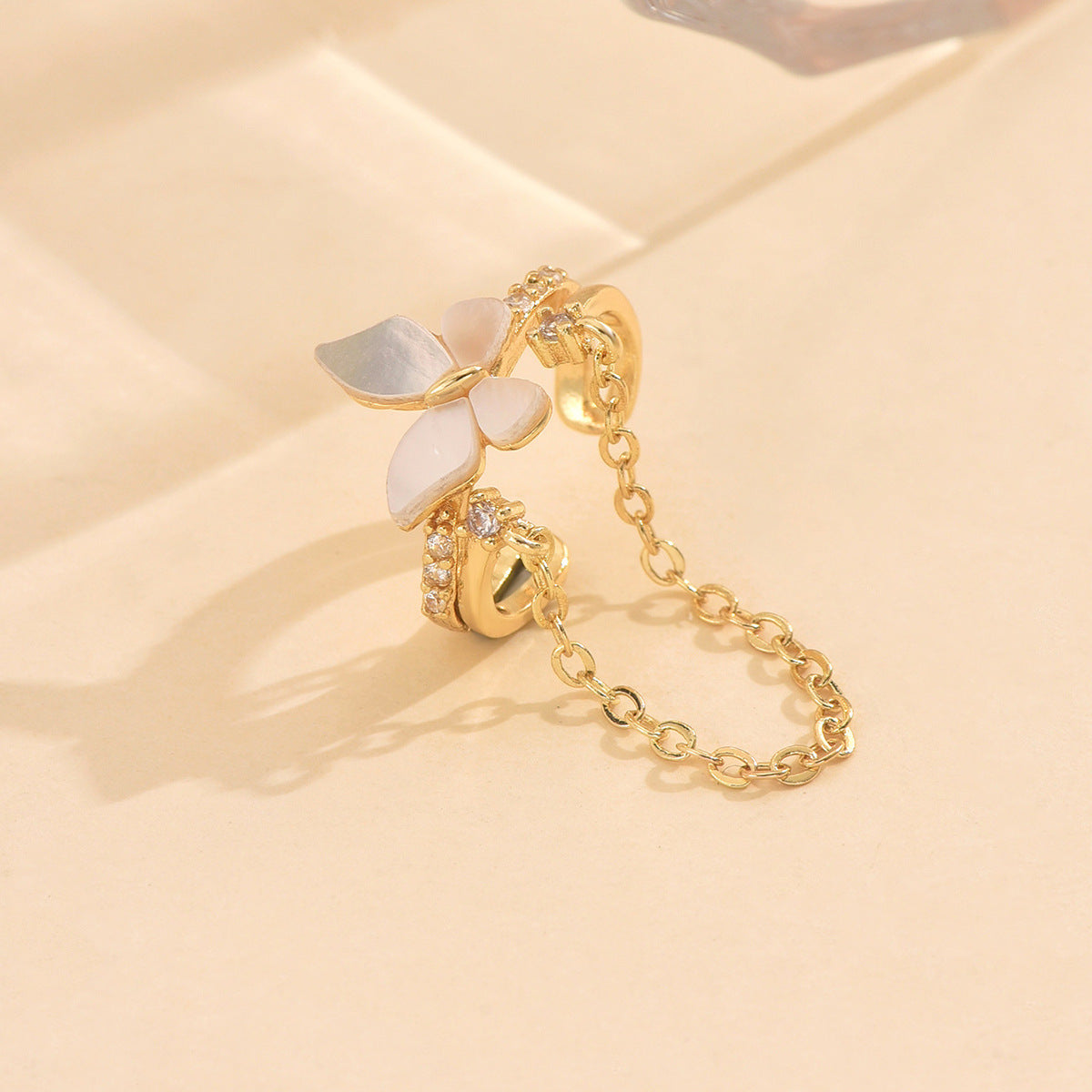 Butterfly Tassel Zircon Ear Bone Clip For Non-pierced Ears