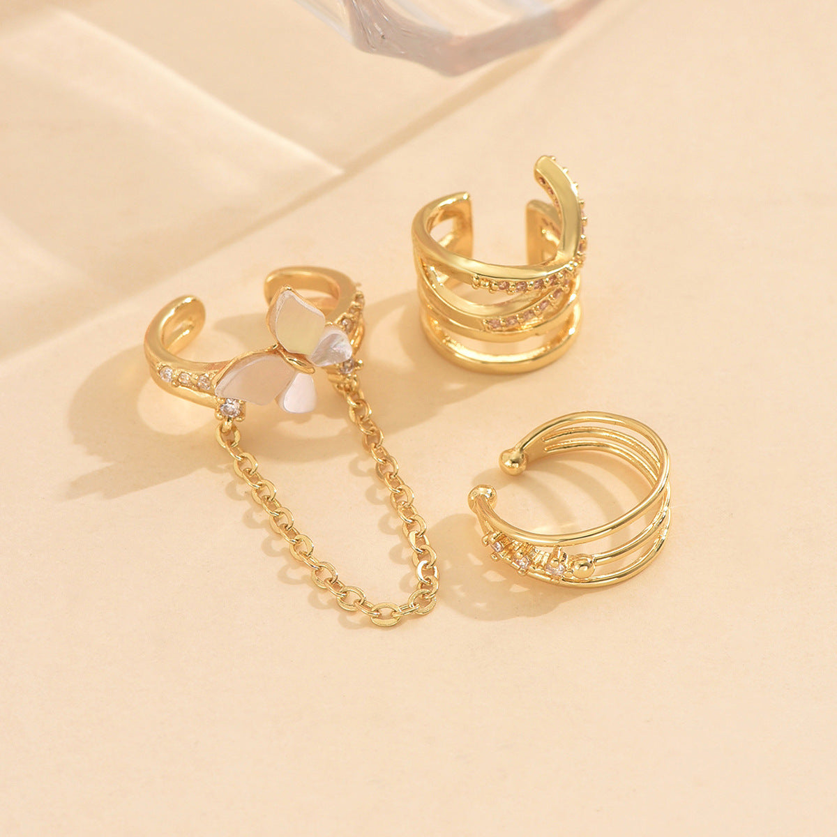 Butterfly Tassel Zircon Ear Bone Clip For Non-pierced Ears