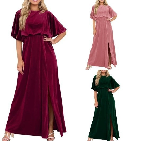 Women's Split Lotus Leaf Sleeve Dress